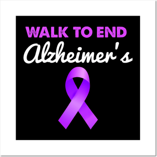 Walk To End Alzheimers Disease Ribbon Alzheimers Awareness Posters and Art